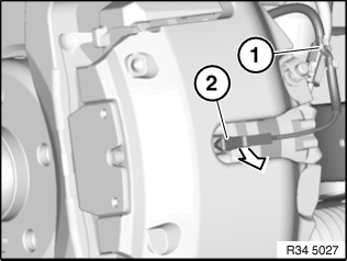34 35 001 Replacing a brake pad sensor (front)