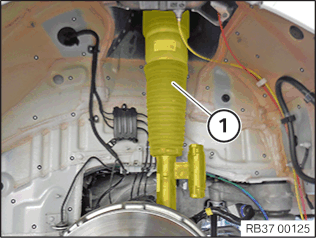 Removing and installing/replacing rear left or right air suspension strut