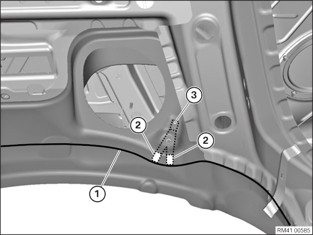 41 14 504 Replacing rear right outer wheel arch section (rear side ...