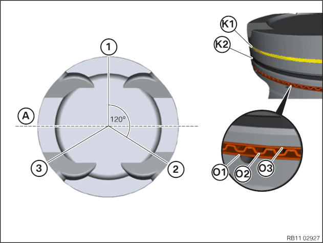 Replace the piston rings for all pistons (Piston removed)