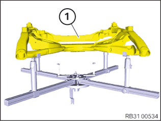Replacing front axle support (Flat rate unit without wheel alignment)