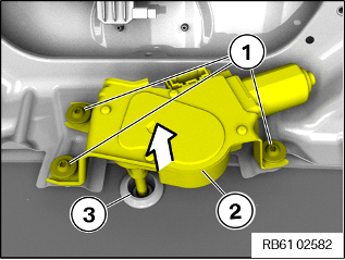Removing and installing/replacing rear wiper motor