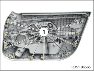 Removing and installing / replacing front left or right door pocket ...