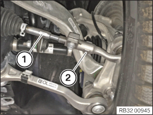 Adjusting toe-in on front axle (AW specification without commissioning ...