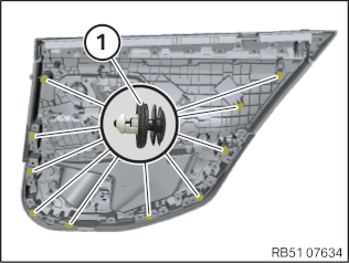 Replace the LED module for rear door opener, left or right