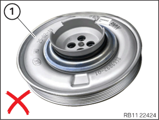 Removing and installing/replacing vibration damper