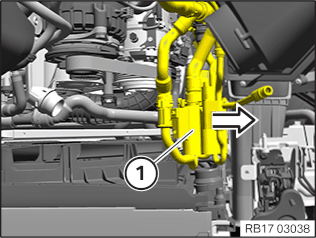 Removing and installing coolant radiator