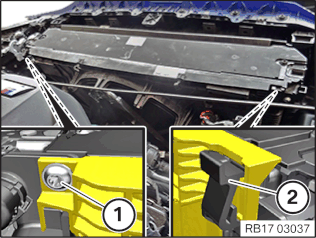 Removing and installing coolant radiator