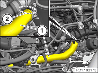 Replacing the coolant hose between coolant radiator and heat management