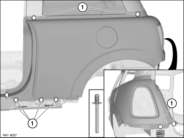 41 35 105 Replacing rear left side panel